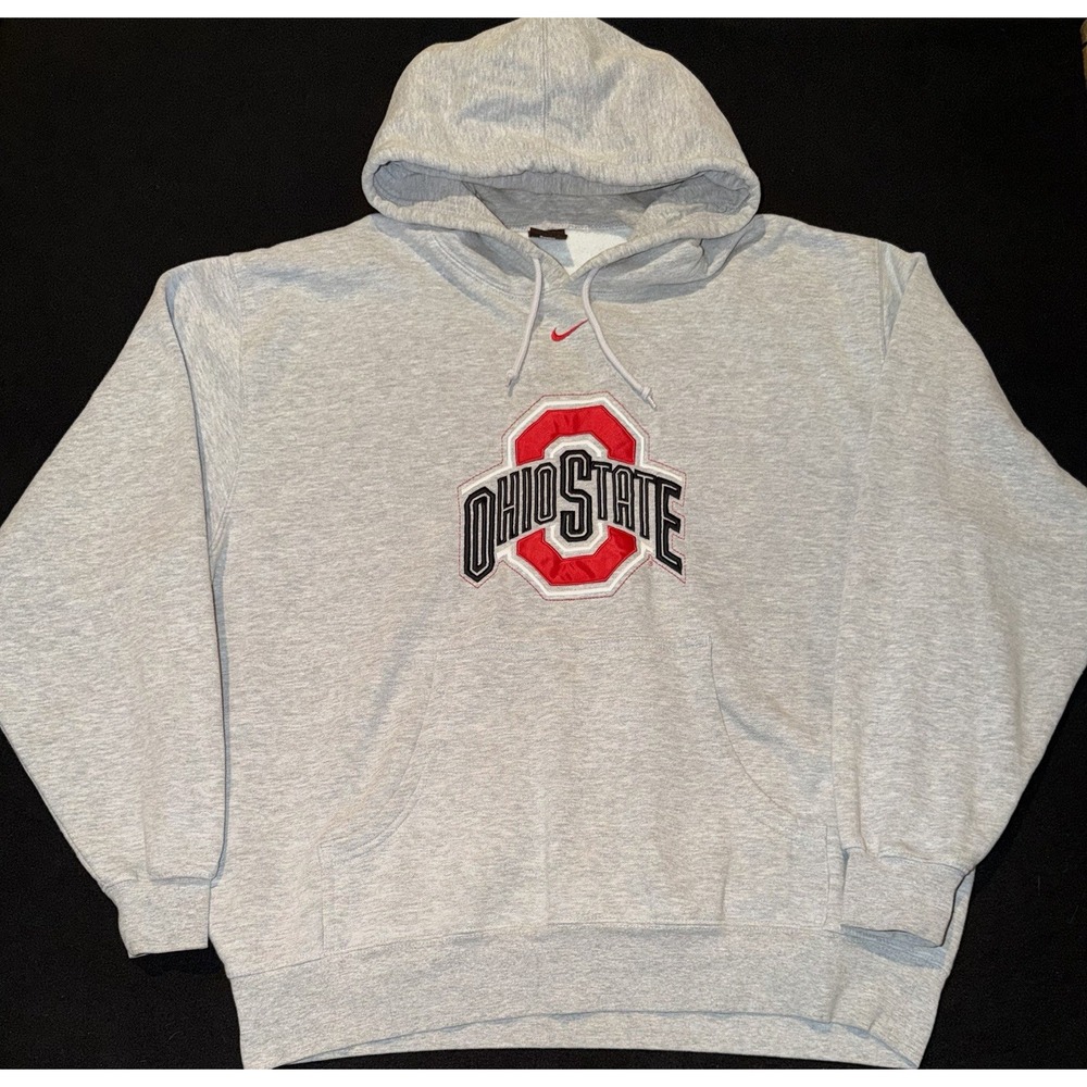 OHIO STATE Nike Buckeyes Hooded Embroidered Center Swoosh Mens XL